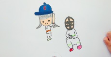 児童画クラス<br>野球好きなおばあちゃんを想って描いたEちゃん