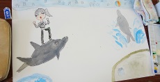 児童画クラス<br>イルカショーのお姉さんになりたいWちゃん