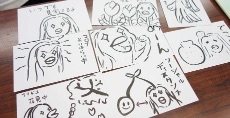 児童画クラス「元気の出る絵手紙」<br>(アマビエシリーズ)